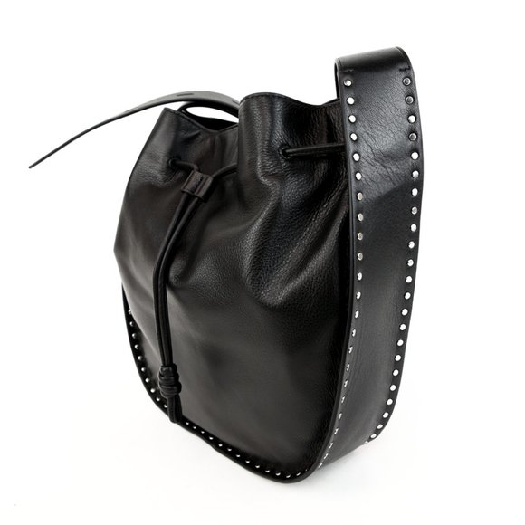 Rebecca Minkoff Handbags - REBECCA MINKOFF BLACK LEATHER NANINE STUDDED SHOULDER BAG